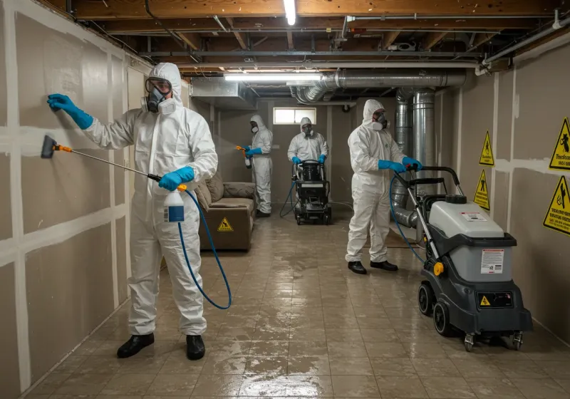 Basement Moisture Removal and Structural Drying process in Clearfield, PA